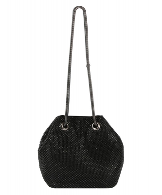 Sparkly Gold Pouch Evening Purse Handbag LGZ074 JT BLACK
